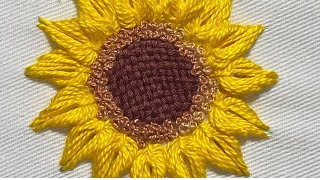 تطريز عباد الشمس ? ونسيج 1/1  sunflower embroidery