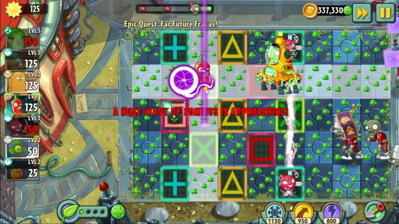 Far Future Extra Hard Event Level 7 CHEATER MODE  (Plants vs. Zombies 2)