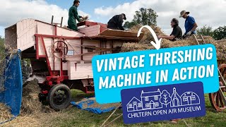 Vintage Ransomes Threshing Machine at Chiltern Open Air Museum's Harvest Weekend 2024