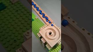 ビー玉転がし⭐️ 渦巻き状の木製トラックを転がる青いビー玉 | Marble Run ⭐️ Blue Marbles On A Whirlpool Wooden Track #marblerun