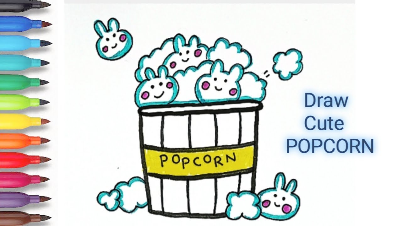 how to draw popcorn / popcorn kaise draw kare