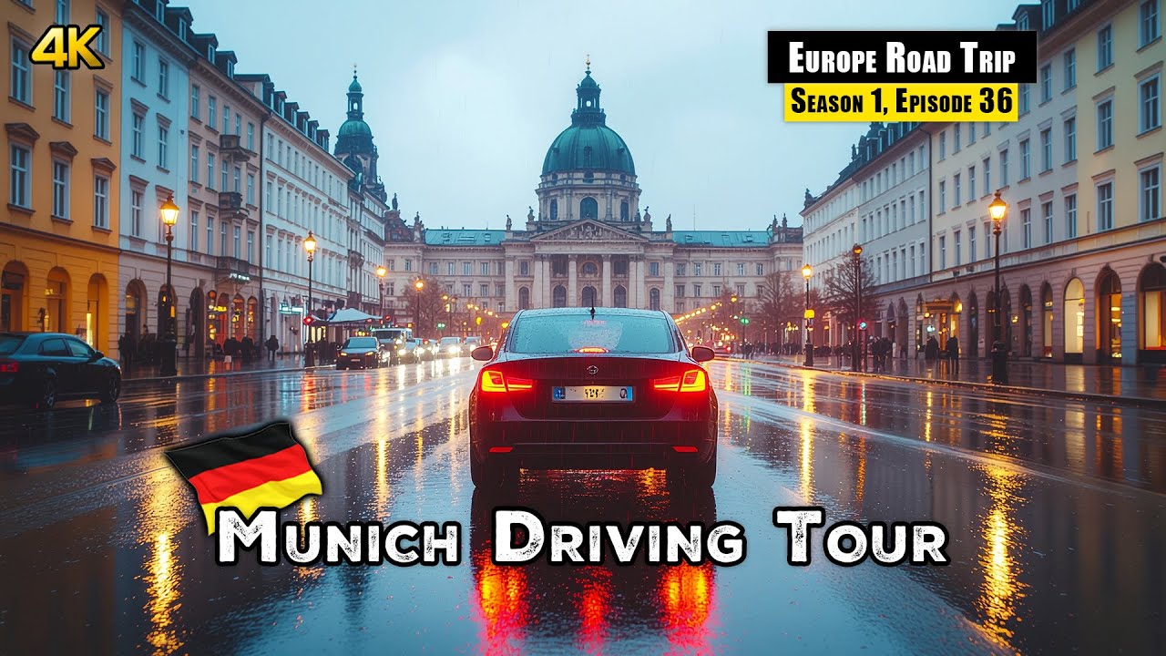 Munich in the Rain | Cinematic Driving Tour Through Germany’s Heart