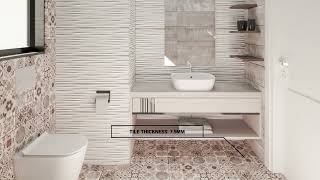Retro Patchwork Matt Glazed EcoTec Porcelain Tile 600 x 600mm