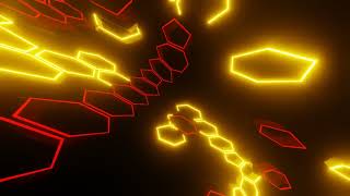 VJ LOOP NEON Yellow Red Metallic Sci-Fi Abstract Background Video RGB Gaming Light Overlay