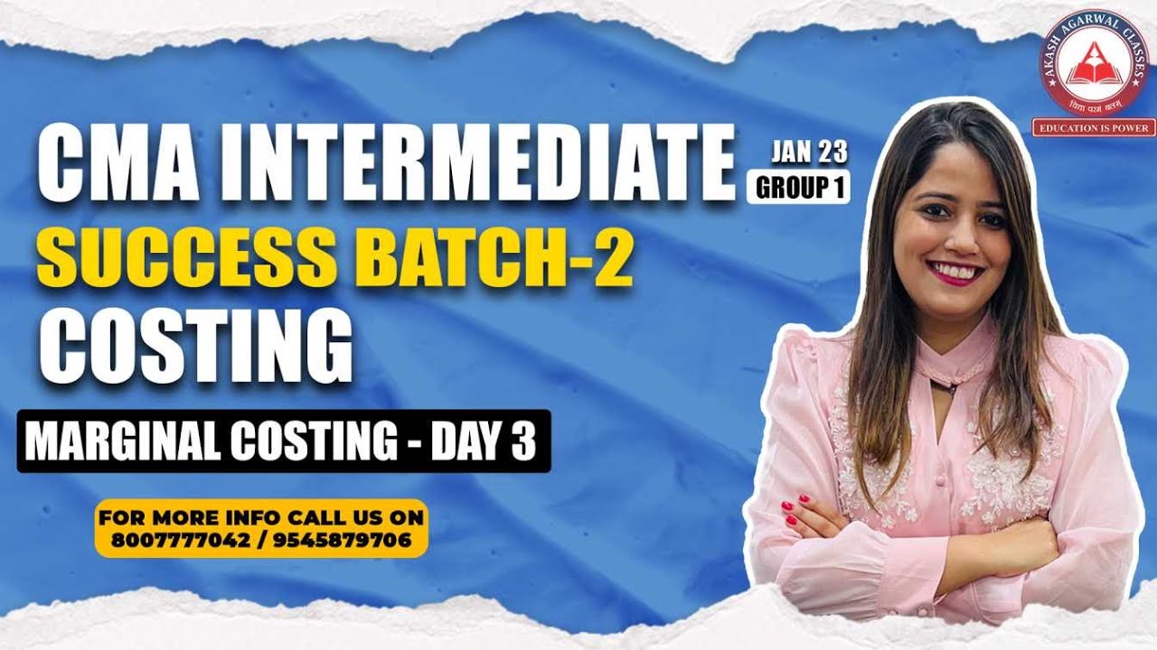 CMA INTER GROUP 1 - JAN 23 | SUCCESS BATCH 2 | COSTING | DAY 3 | CA ...