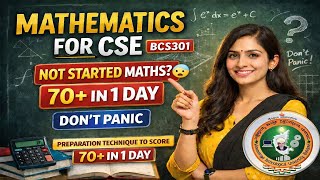 NOT Started Maths? 😰 | BCS301 Mathematics for CSE | 70+ Marks in 1 Day | VTU 🚀📘 #sporifiilearn