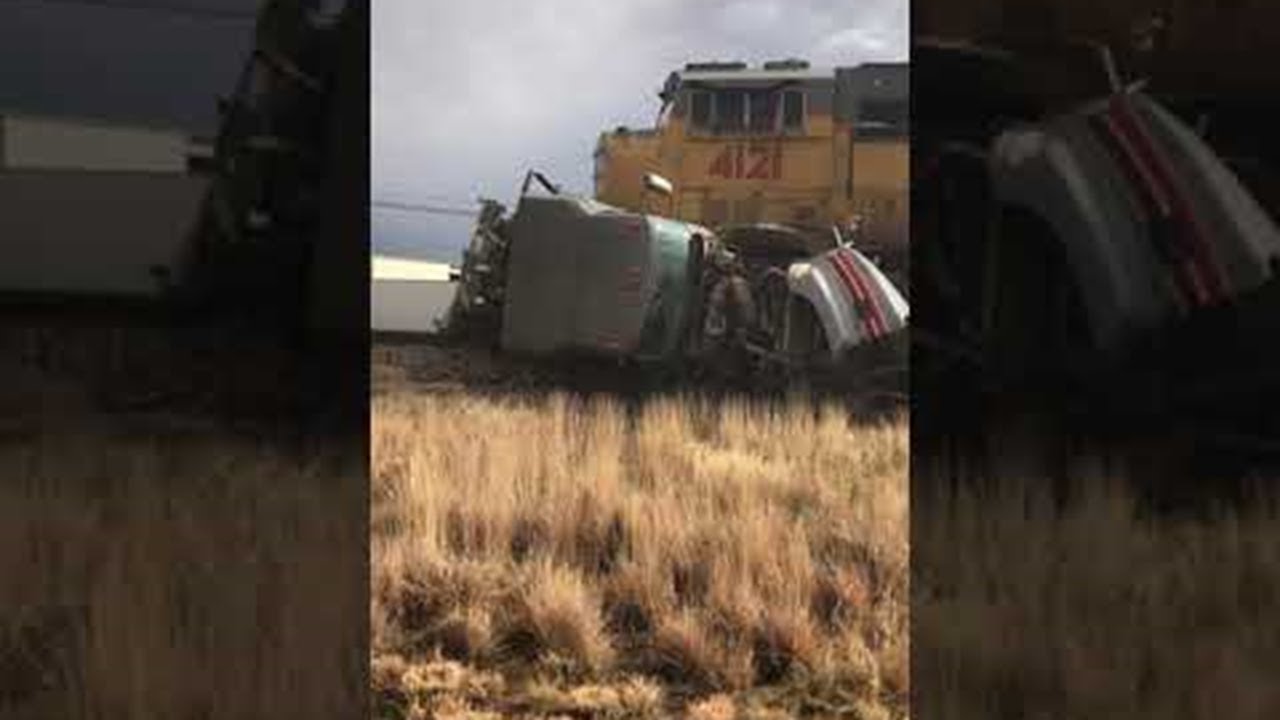 Train Tramples Semi Truck || ViralHog - YouTube