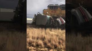 Train Tramples Semi Truck || ViralHog