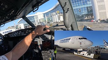 Boeing 737 Epic Startup & Takeoff  Cockpit View  Full Flight OTP-MAD-OTP | ATC & Crew Communications