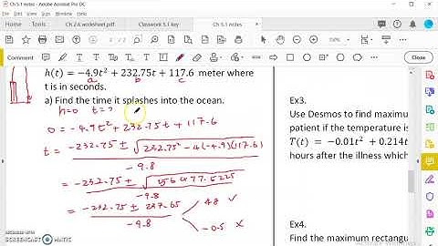 OpenStax College Algebra Ch 5.1 Quadratic Function # 3