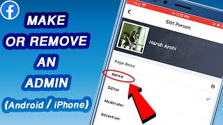 How To Make / Remove Someone an Admin on Facebook Page (Android / iPhone)
