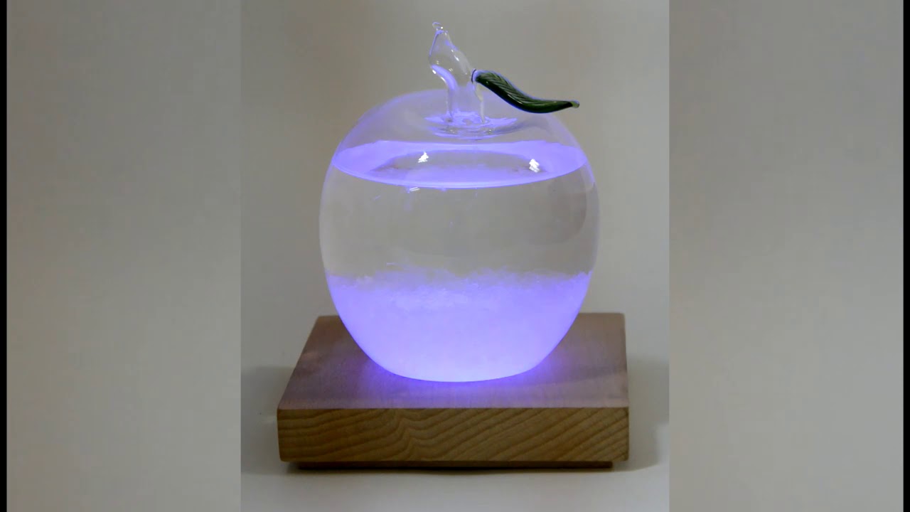 Штормгласс  (Stormglass) яблоко с RGB подсветкой и ДУ (14 см)
