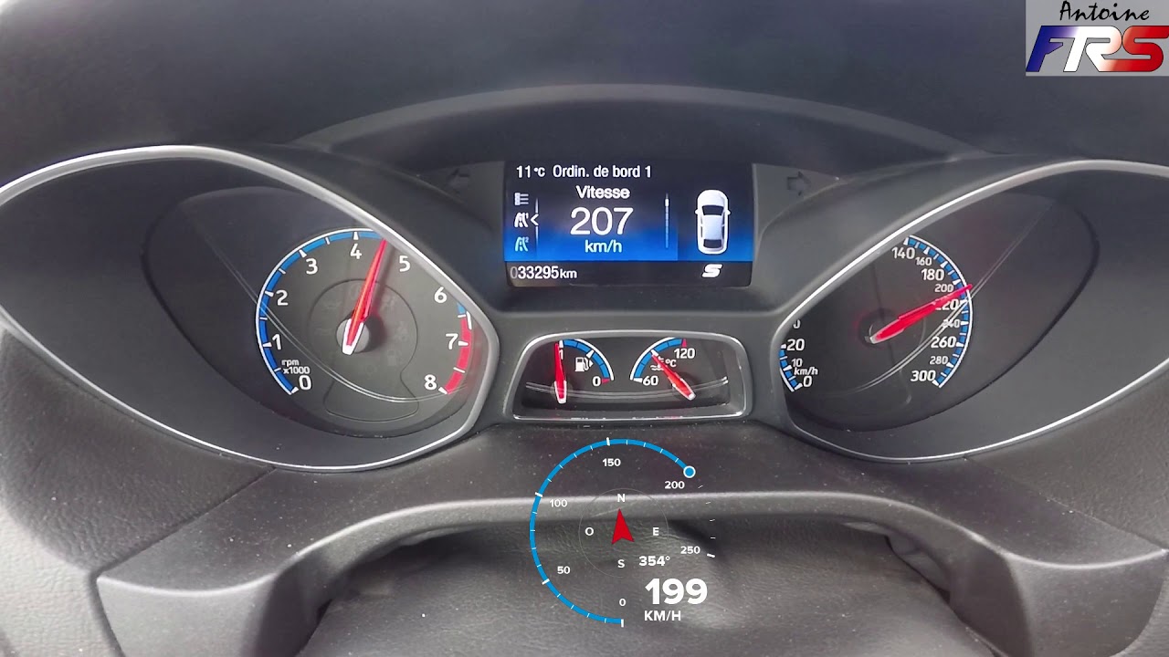 Ford Focus RS Mk3 Reprise 100200 km/h (Mesure GPS) YouTube