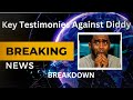 Key Testimonies against Diddy! Should he take the Stand?