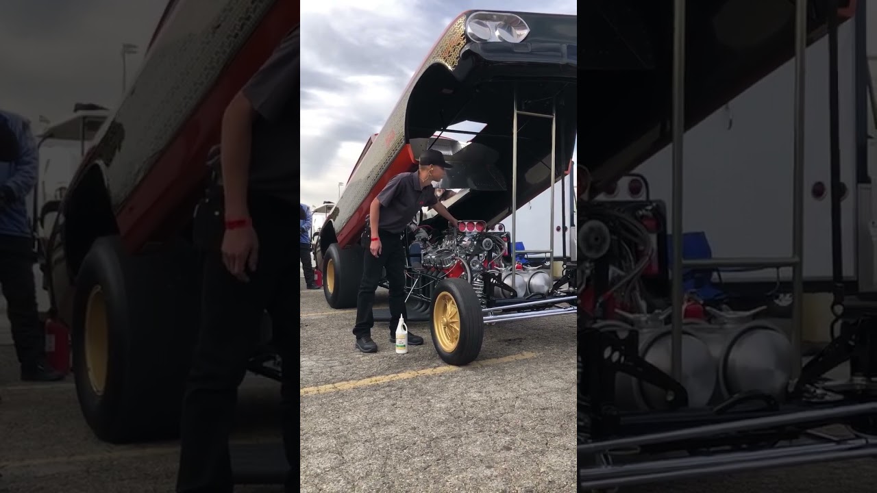 NHRA Top Fuel driver Cody Krohn running a nitro cackle car
