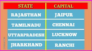 INDIAN 28 STATES AND THEIR CAPITALS 2020 | भारत के राज्य एवं राजधानी के नाम | STATES AND CAPITALS