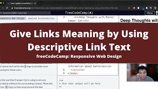 Give Links Meaning by Using Descriptive Link Text (Applied Accessibility) freeCodeCamp Tutorial