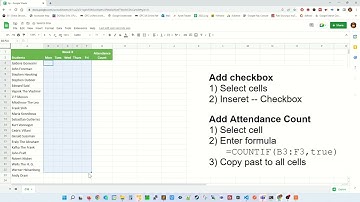 Excel Tips and Tricks - Online Attendance Sheet With Checkbox In Google Sheet