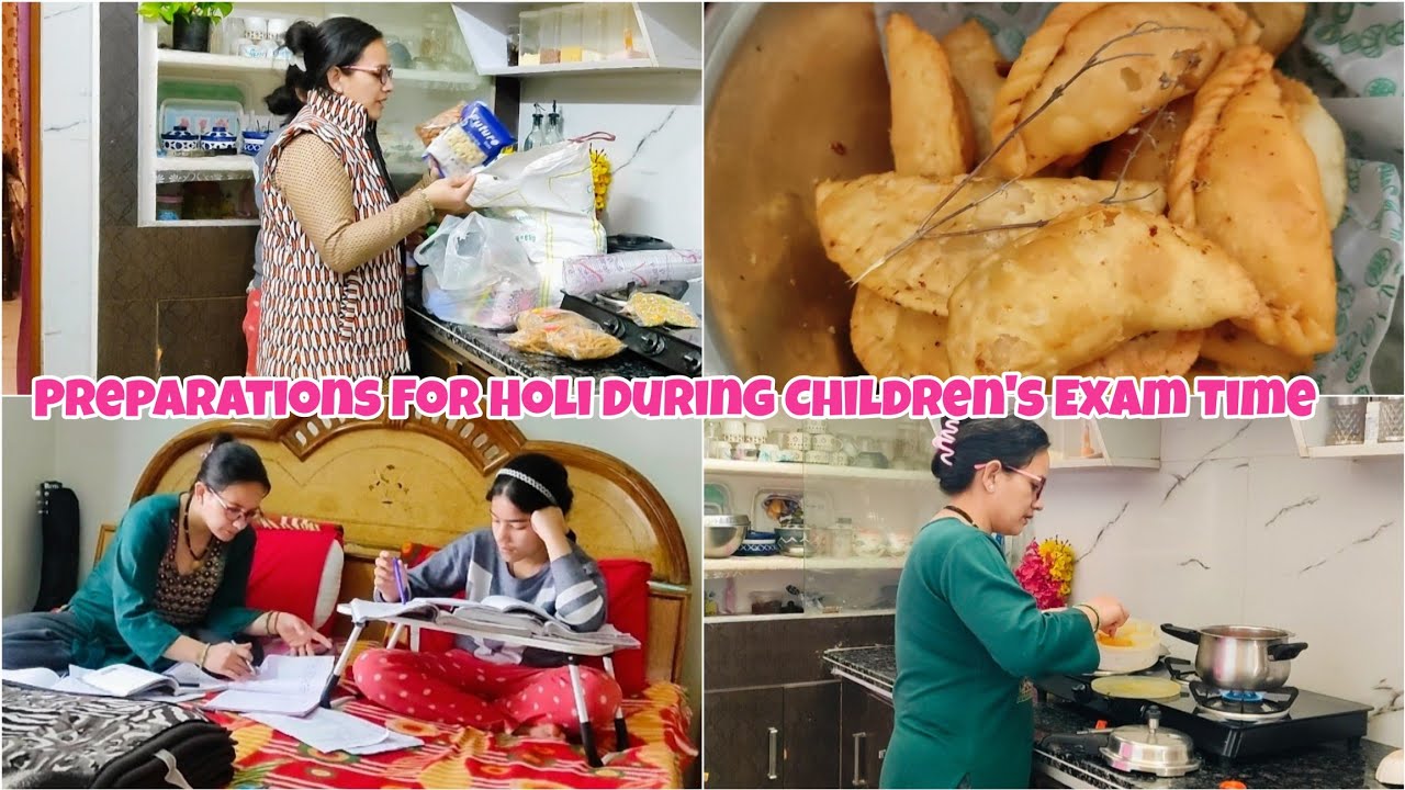 पहली बार ऐसा कुछ हुआ है🌺,एक तरफ होली की तैयारी और दूसरी तरफ बच्चों के exam🥵|Holi Preparation❤