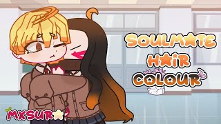 [soulmate hair colour meme]ft:nezuko x zenitsu||school AU