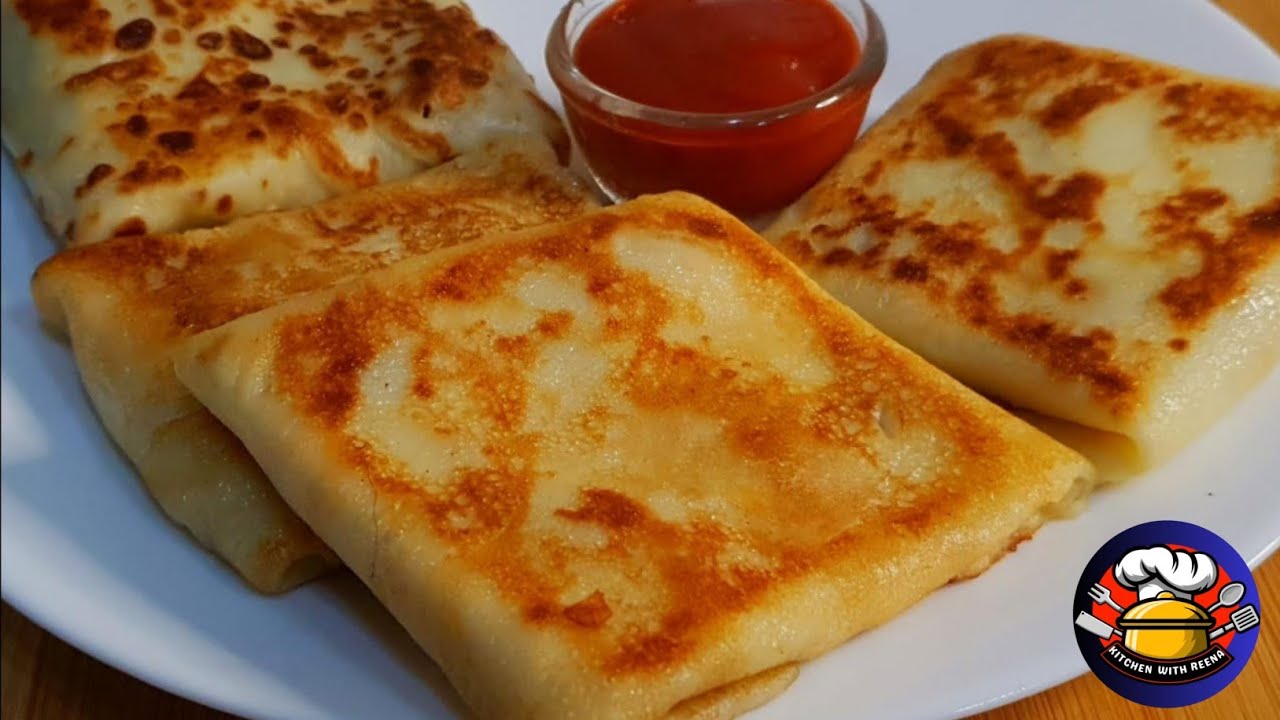 Chicken Cheese Parcels Crepes | Chicken Wrap Recipe | Quick And Easy Breakfast Recipe