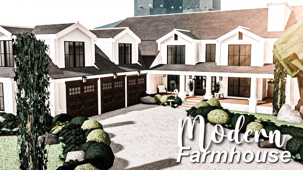 Modern Farmhouse Roblox Bloxburg Speedbuild - YouTube