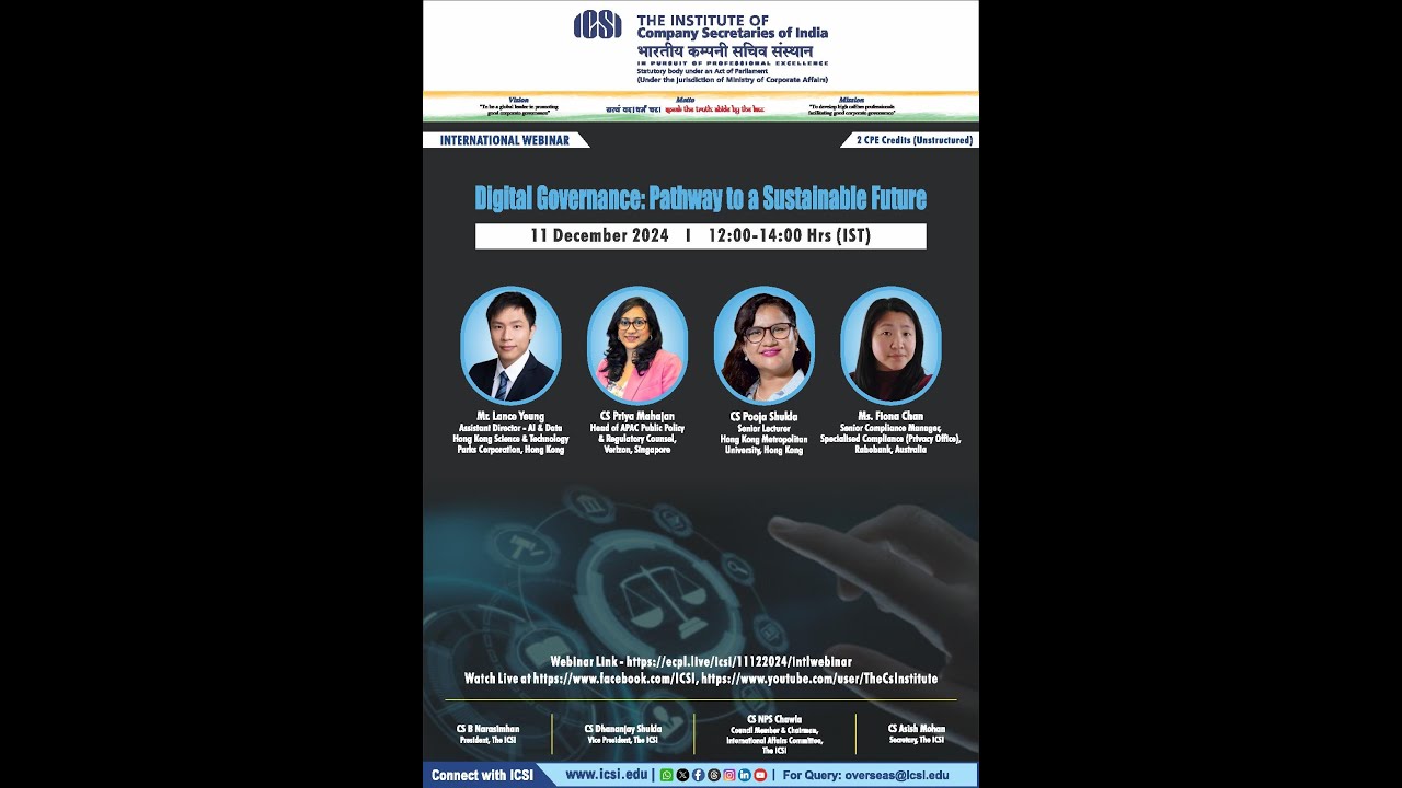 Live Webinar on Digital Governance: Pathway to a Sustainable Future ...
