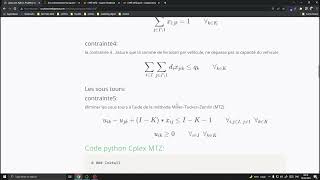 VRP  Cplex avec python MTZ