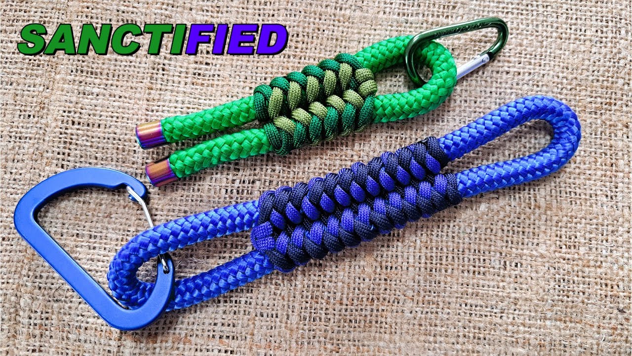 Key Fob Bell Rope Paracord Sanctified Knot over the Thicker Rope = Beautiful Large Key ...