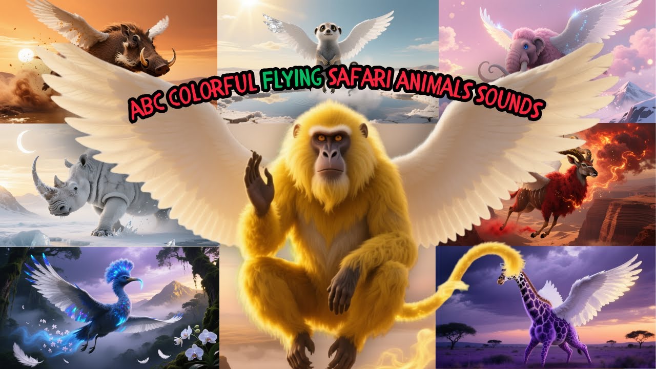 ABC Prehistoric Safari Animals - Colorful Flying SAFARI ANimals! | | Little Dinos Learn