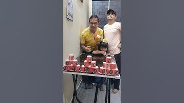 Ball Throw and Break The Pyramid Challenge #shorts