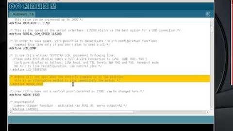 MultiWii Arduino Sketch mod and Upload