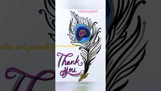 Creative vector art of Peacock feather in a minute||DIY||#short #newvideo #viral