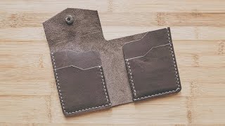 Making a Leather Minimalist Fold Wallet｜free PDF pattern