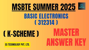 MSBTE Basic Electronics 312314 | Important Questions & Master Paper with Solution | K-Scheme 2025