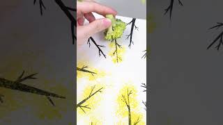 unique technique in coloring tree paintings using broccoli #unique #coloring #broccoli #paintings