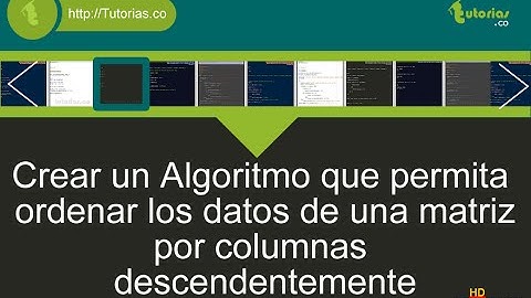 arreglos – pseudocodigo (ordenar matriz por columnas descendentemente)