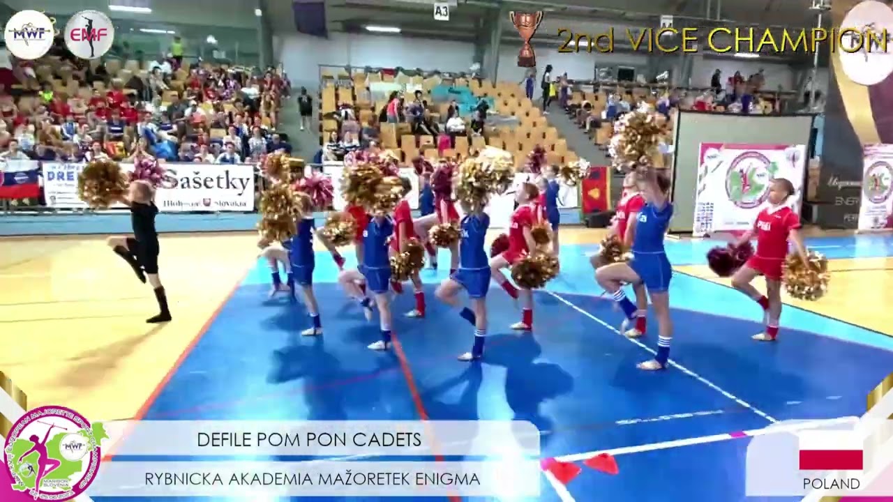 MWF/ 🏆EUROPEAN 2nd VICE CHAMPION 2023. 🏆DEFILE POM PON CADETS /RYBNICKA AKADEMIA MAŽ ENIGMA - PL