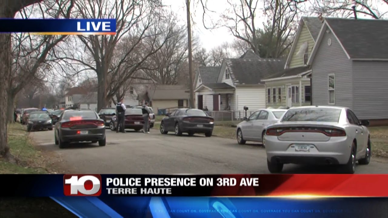 Large police presence at property in Terre Haute - YouTube
