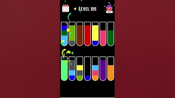 Water Sort Puzzle-Level-105 Completed #water #watercolor #watersortpuzzle Game triks Online puzzles