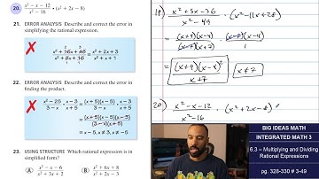 Big Ideas Math [IM3]: 6.3 - Multiplying and Dividing Rational Expressions (Lecture & Problem Set)