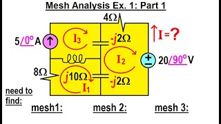 Electrical Engineering: Ch 11 AC Circuit Analysis (12 of 34) Mesh Analysis Ex. 1 (Part 1)