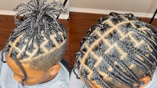 How To: Box Braids On Boys Hair | Individual Single Braids