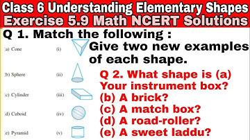 Class 6 Ex 5.9 Q 1 | Q 2 | Understanding Elementary Shapes | Chapter 5 |Exercise 5.9|NCERT Solutions
