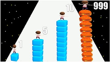 Cube Stacker Surfer Race Games - Gameplay Walkthrough - Levels 1-20