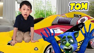 Talking Tom Halloween Episode In Real Life - Monster Under My Bed Story And More Nate Stories