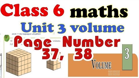 Class 6 Maths chapter 3 volume page number 37 38 #class6_maths_chapter3_volume_pagenumber37,38 #std6