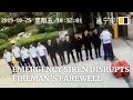 Emergency siren disrupts fireman’s farewell
