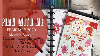 PLAN WITH ME: February 2020 Monthly Page| Classic Happy Planner &amp; $1 Sticker Book