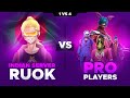 Indian Server RUOK 🤯 vs Pro players || Free fire 1 Vs 4 Insane Clash Squad Match With 31 kills